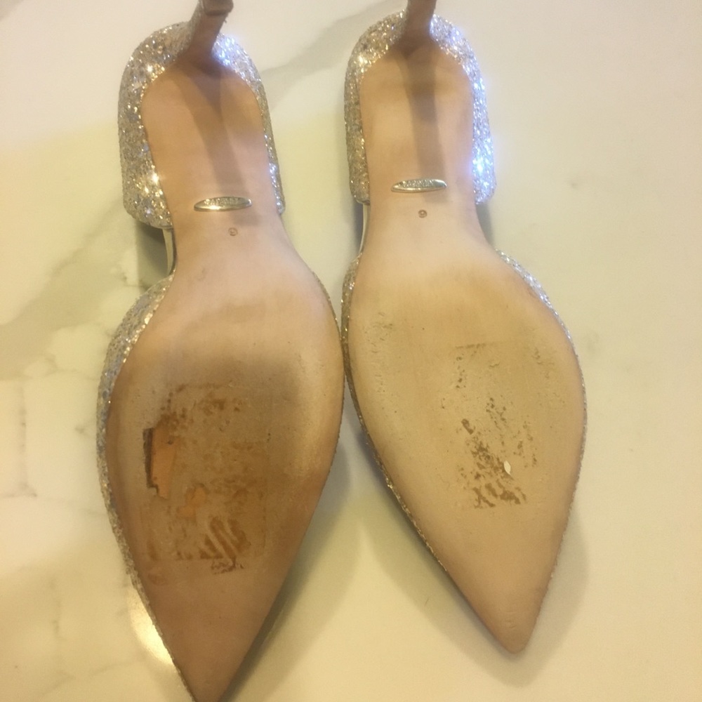 Badgley Mischka Silver Glitter Pointed Toe D'Orsay Heels - Picture 14 of 14